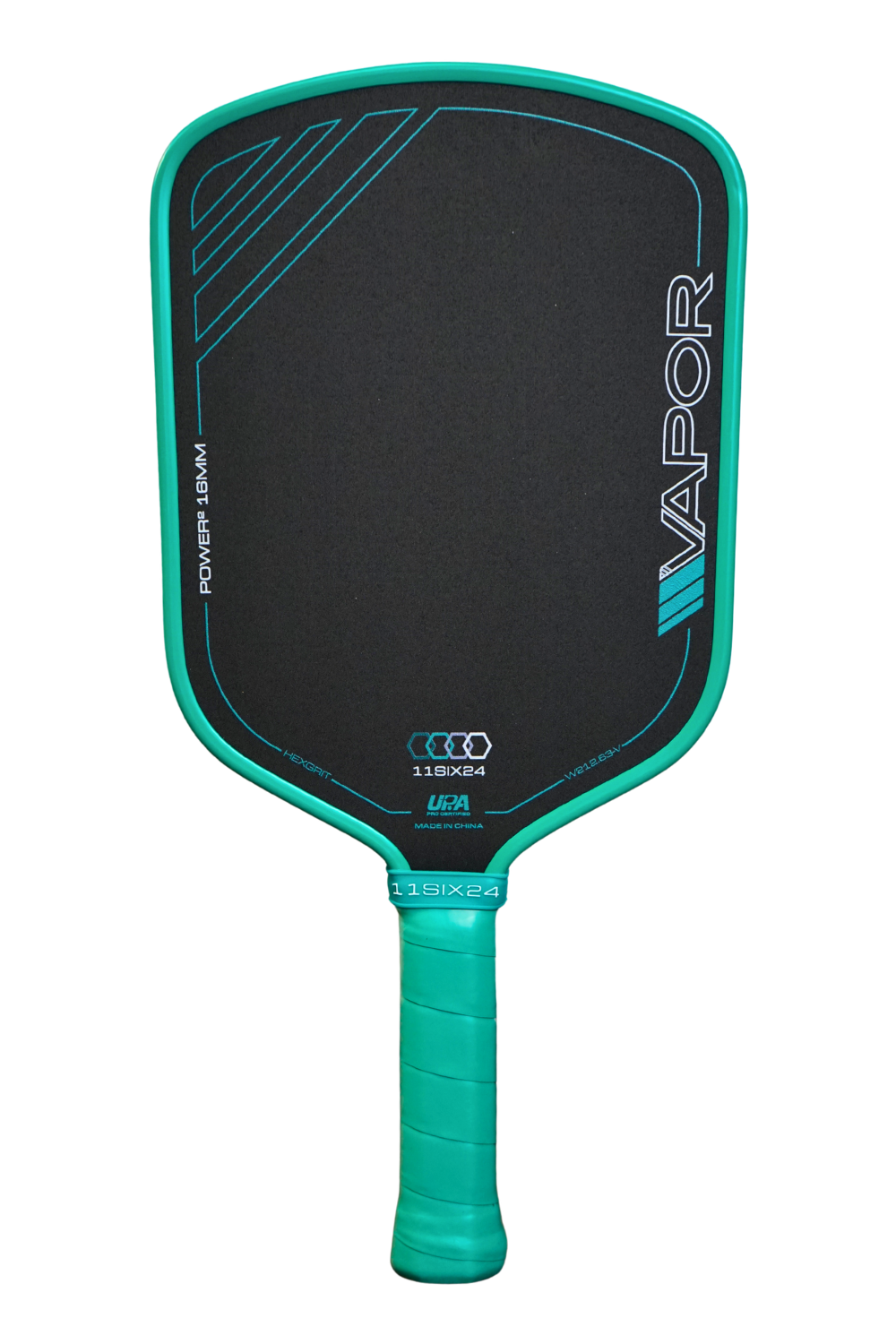 11SIX24 Vapor Power 2 hybrid pickleball paddle in Teal