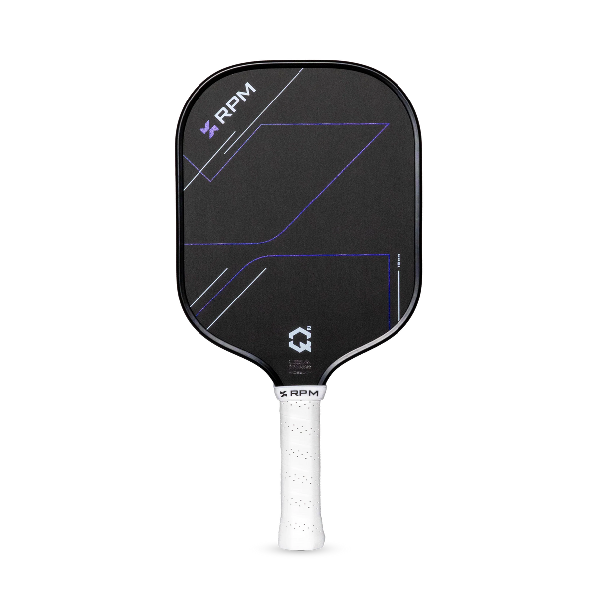 RPM Q2 16mm Widebody pickleball paddle on a dark background
