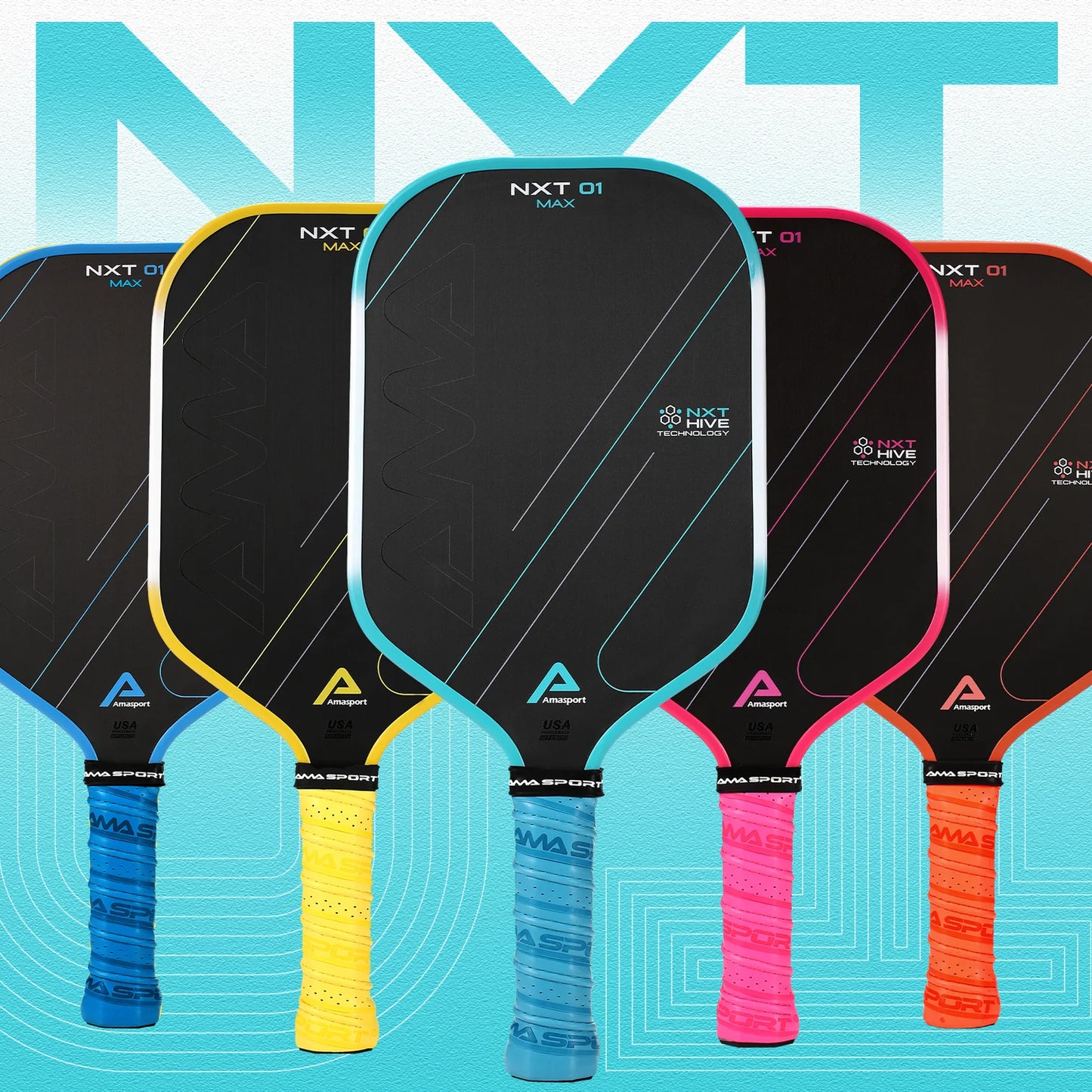 AMA SPORT NXT 01 Max Pickleball Paddle 16MM CYAN