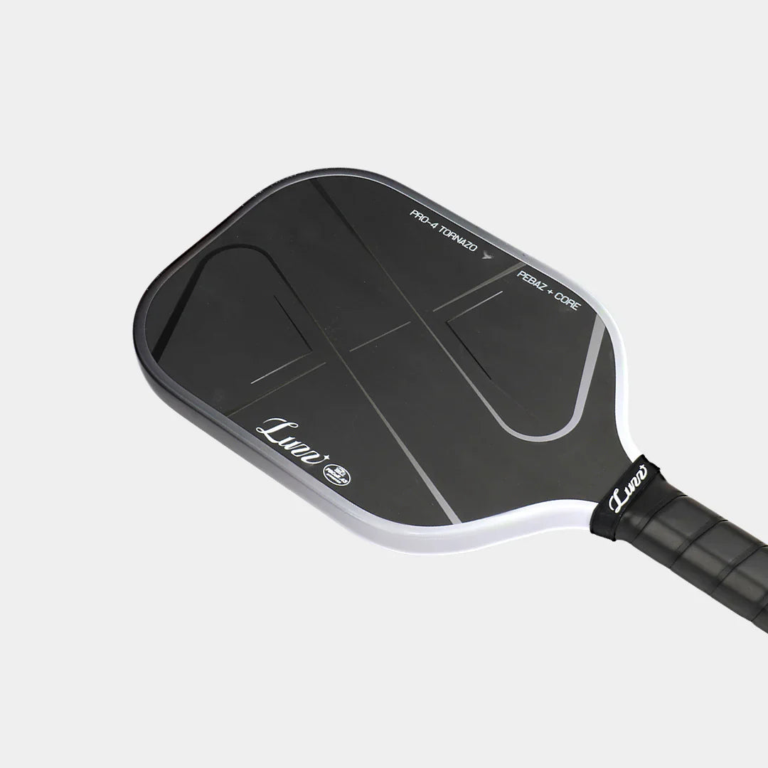 Luzz Pro 4 Tornazo pickleball paddle - Shadow colourway - three-quarter face detail