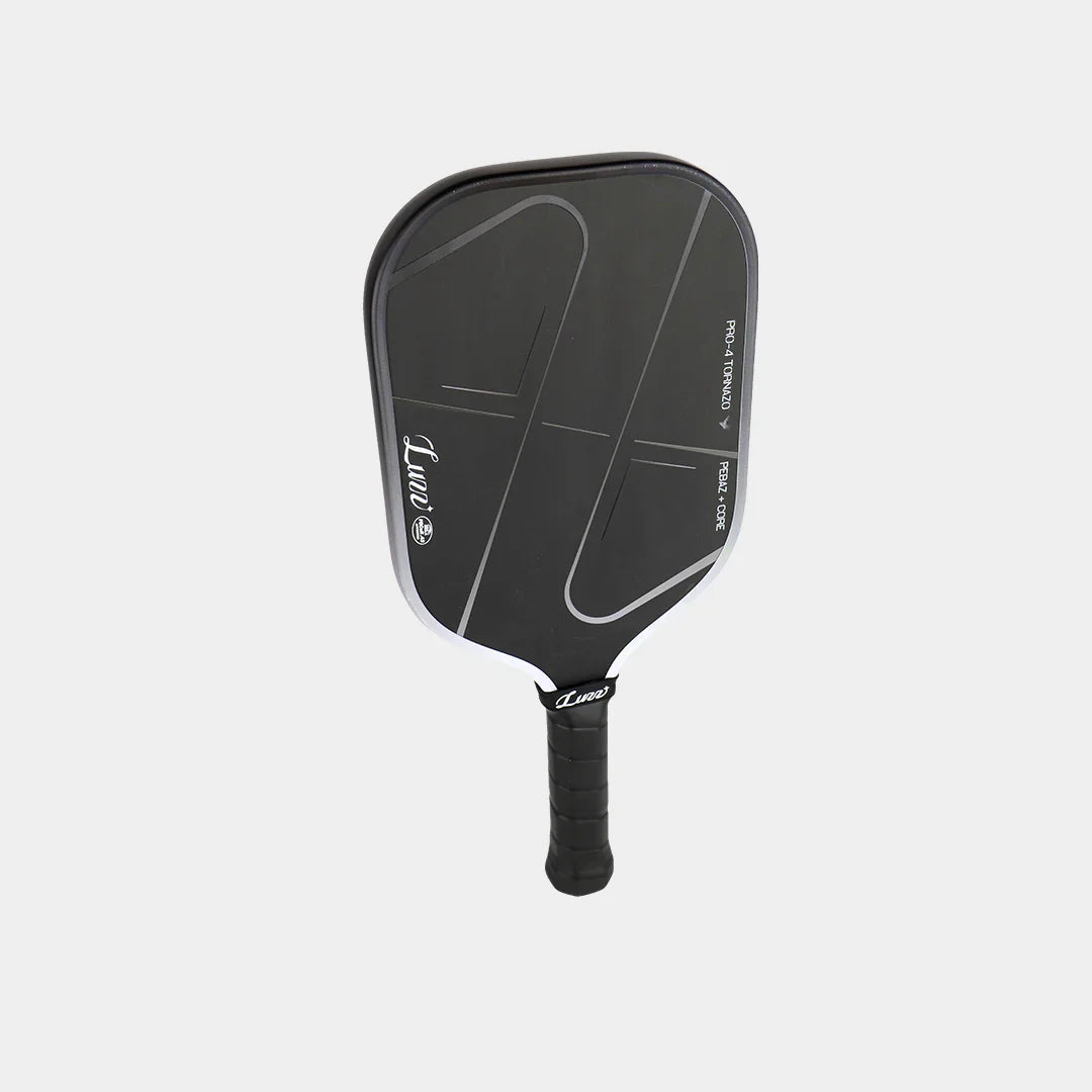 Luzz Pro 4 Tornazo pickleball paddle - Shadow colourway - angled flat-lay face up