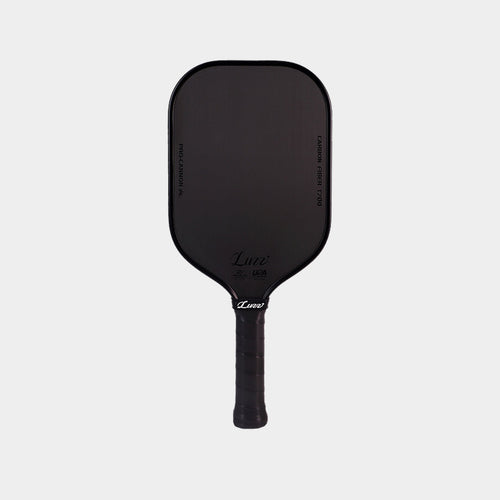 Luzz Cannon pickleball paddle in black - face view