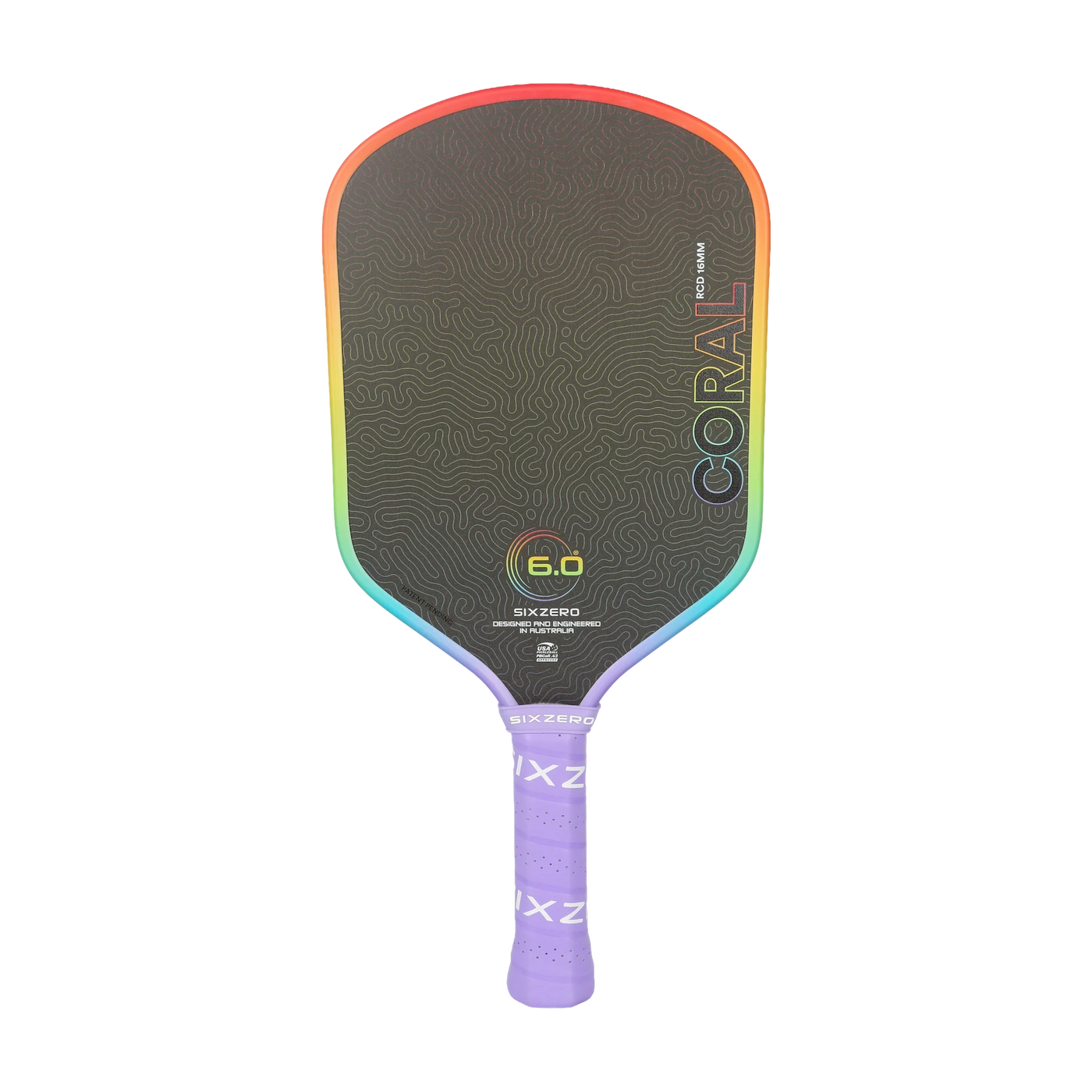 Six Zero Rainbow Coral 16mm Pickleball Paddle