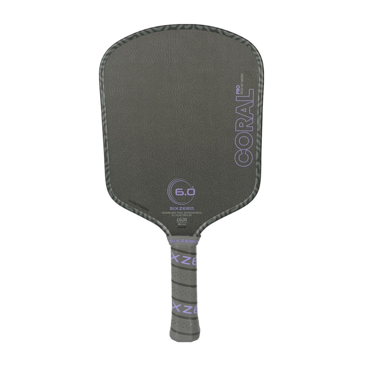 Six Zero Coral Pro 16mm pickleball paddle - Widebody shape - Ultraviolet