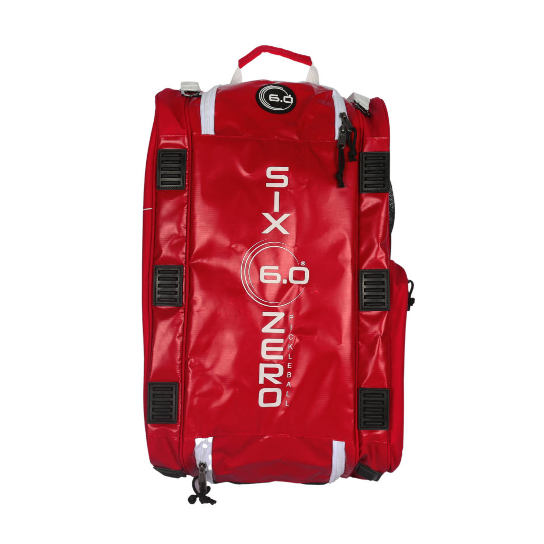 Six Zero Pro Tour Bag, Ruby Red, back and shoulder straps