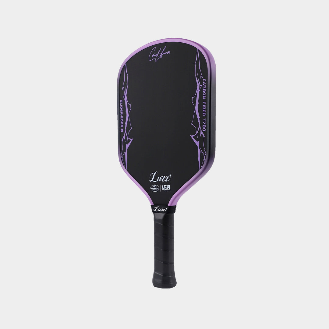 Luzz Chris Haworth Glider 2026 pickleball paddle - three-quarter view
