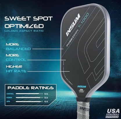 INSUM T1000 Pickleball Paddle - USAPA Approved Carbon Fibre Paddle