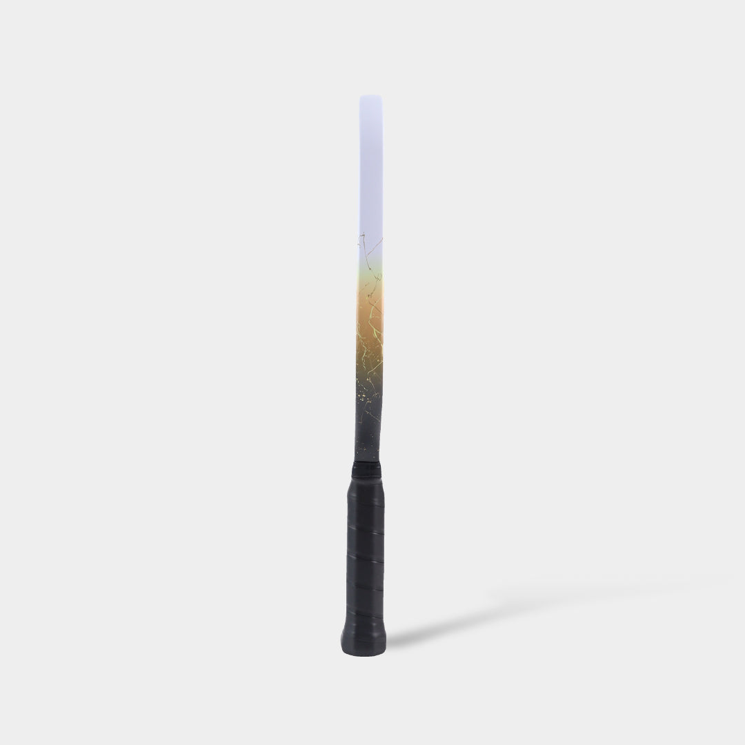 Luzz Inferno2 M1 Dawn pickleball paddle - edge-on profile showing the 16mm core