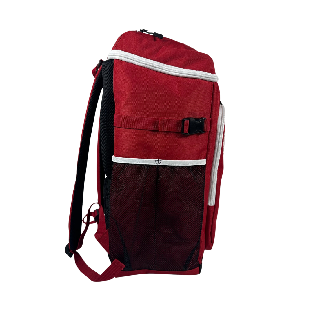 Six Zero Performance Backpack, Ruby, side profile