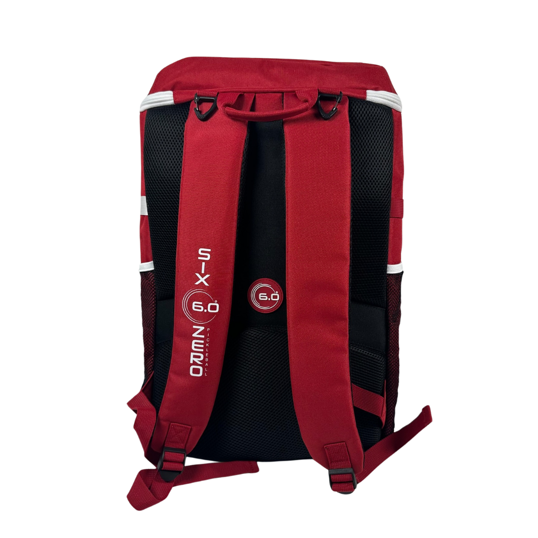 Six Zero Performance Backpack, Ruby, back and shoulder straps