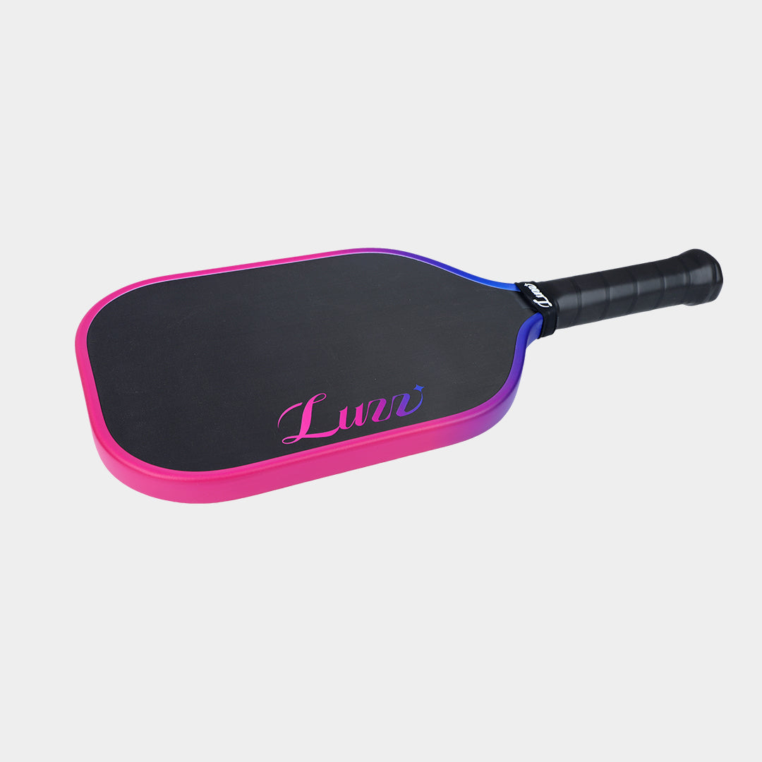 Luzz Pro 4 Inferno pickleball paddle - Inferno colourway - angled flat-lay back face