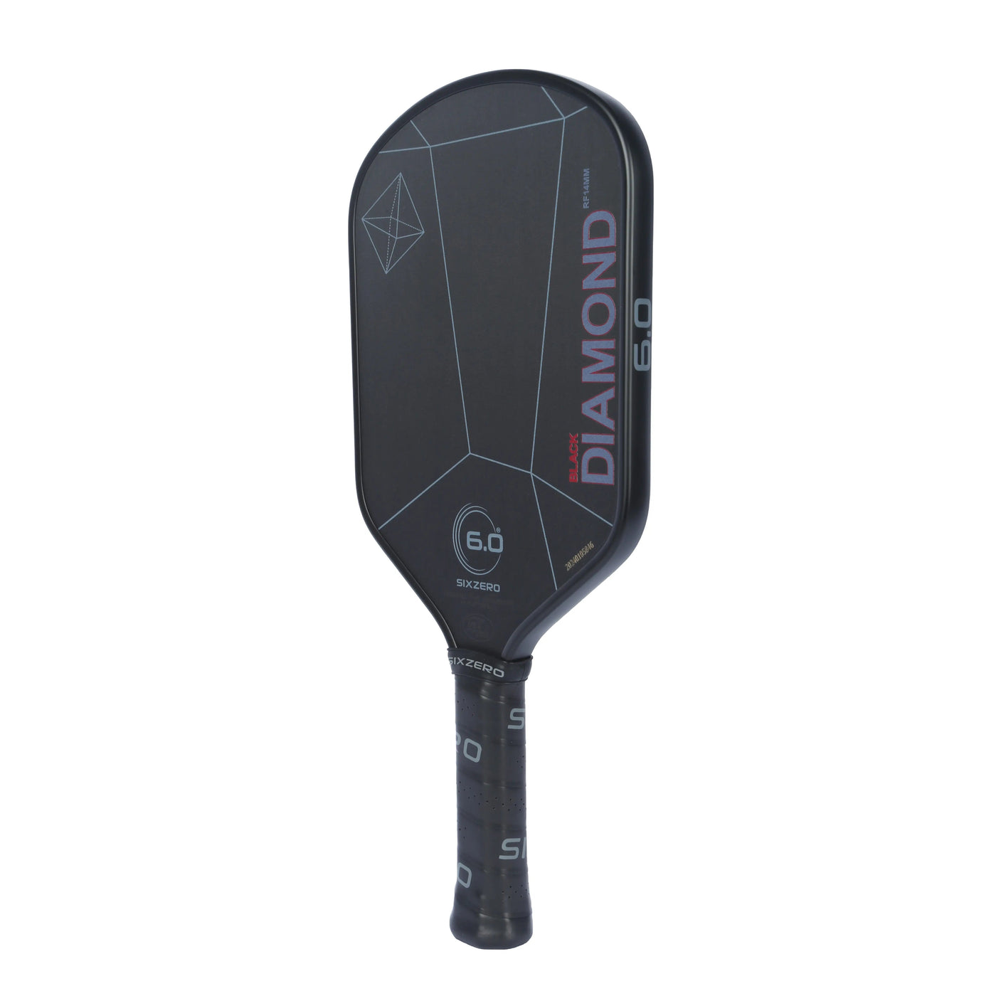 Six Zero Black Diamond pickleball paddle - angled face