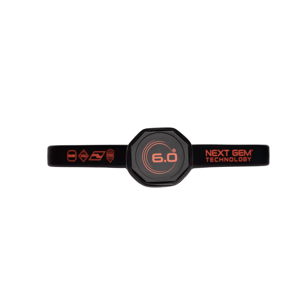 Six Zero Coral 16mm Hybrid Black pickleball paddle, butt cap detail
