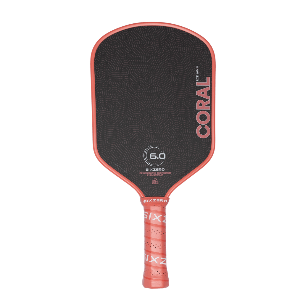 Six Zero Coral 16mm Hybrid Coral Pink pickleball paddle