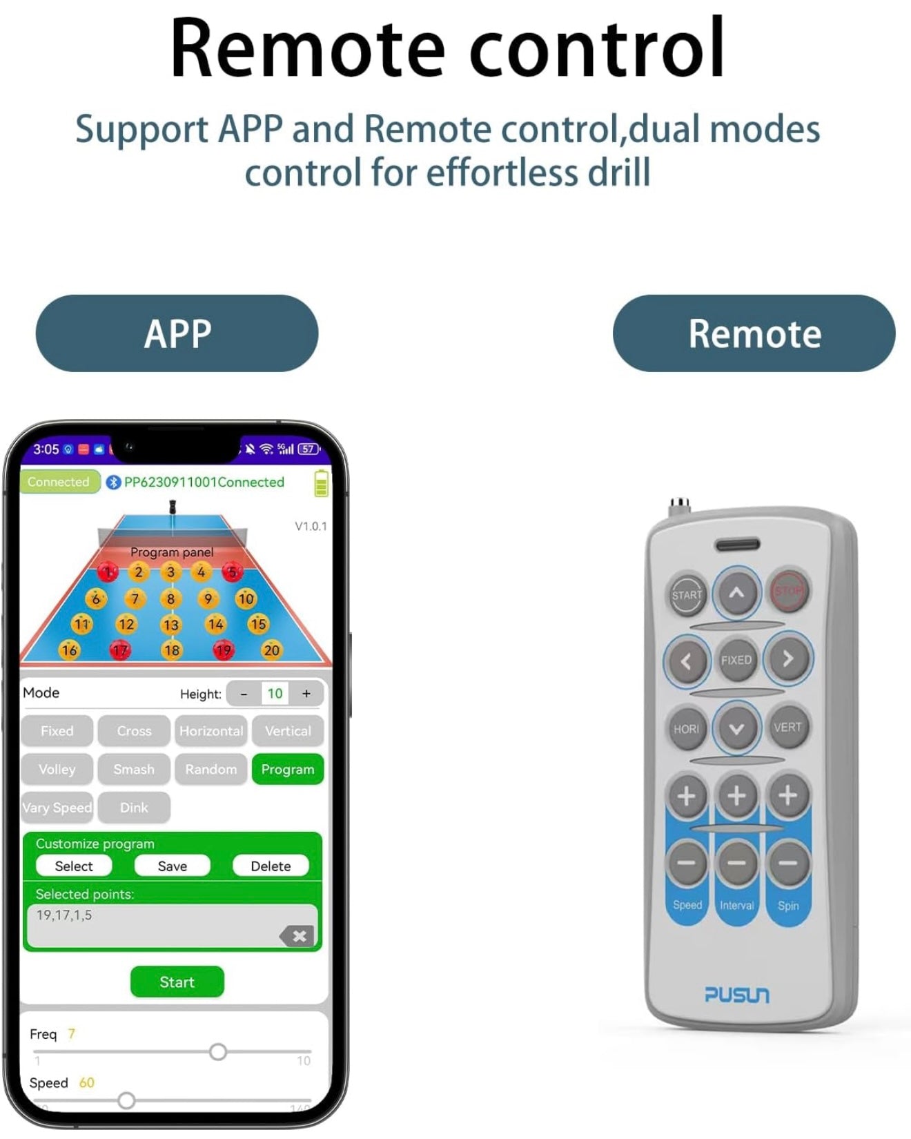PUSUN PP Smart Pro Pickleball Ball Machine — App-Controlled Training Launcher (Australia)