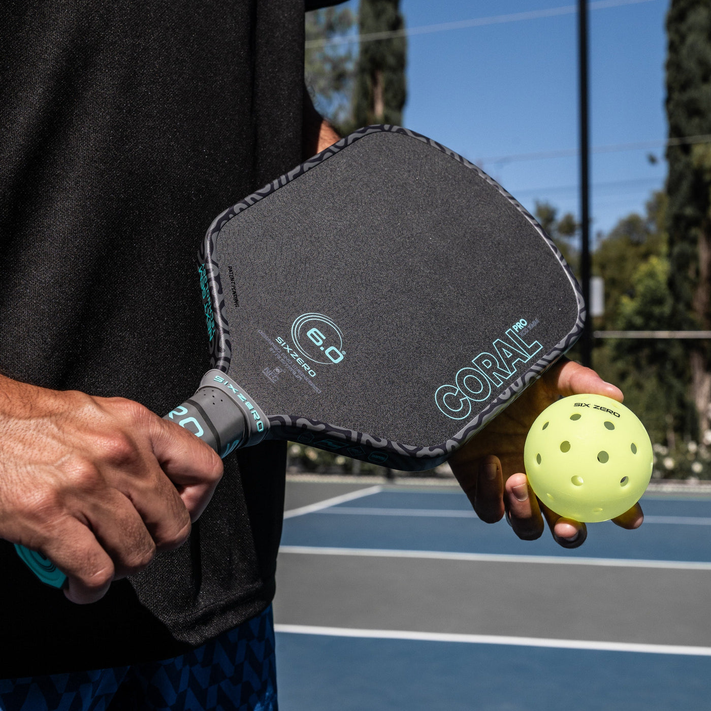 Six Zero Coral Pro pickleball paddle — detail photo
