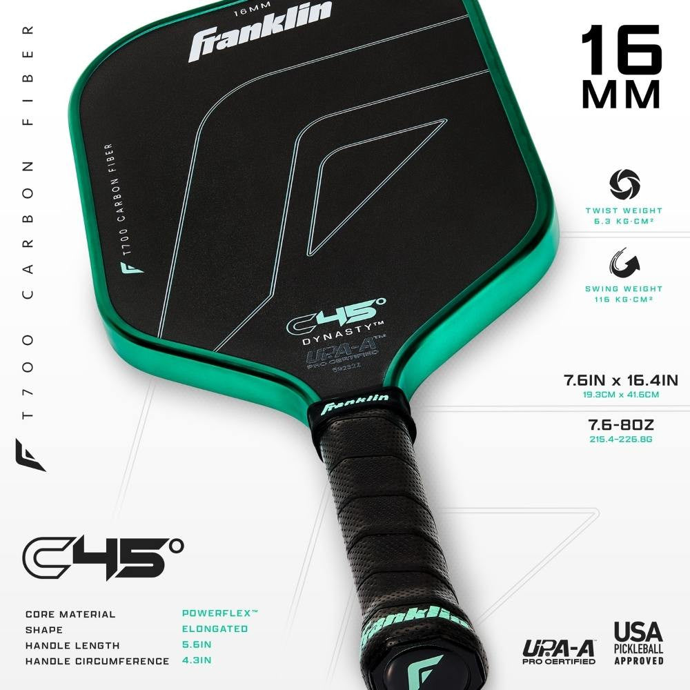 Franklin C45 Dynasty 16mm PowerFlex core and T700 carbon specs