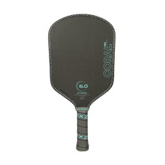 Six Zero Coral Pro 16mm Pickleball Paddle, Hybrid / Electric Blue