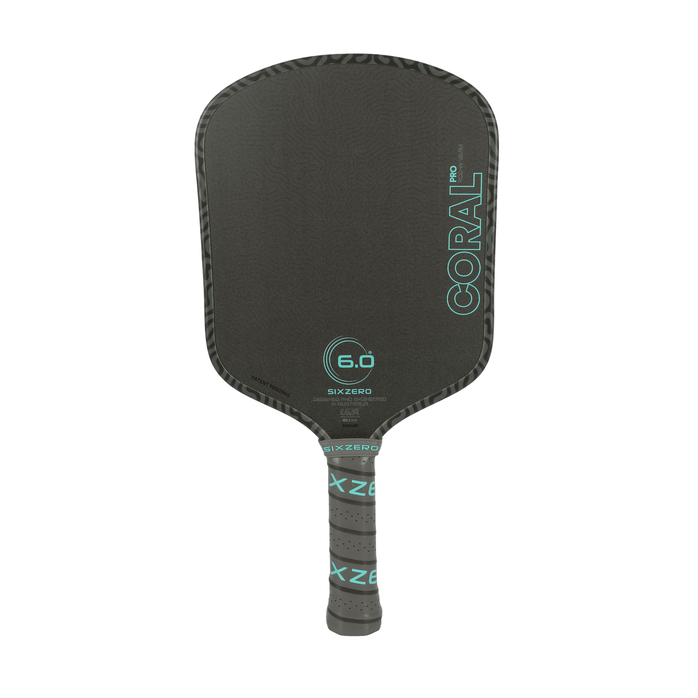 Six Zero Coral Pro 16mm pickleball paddle - Widebody shape - paddle face