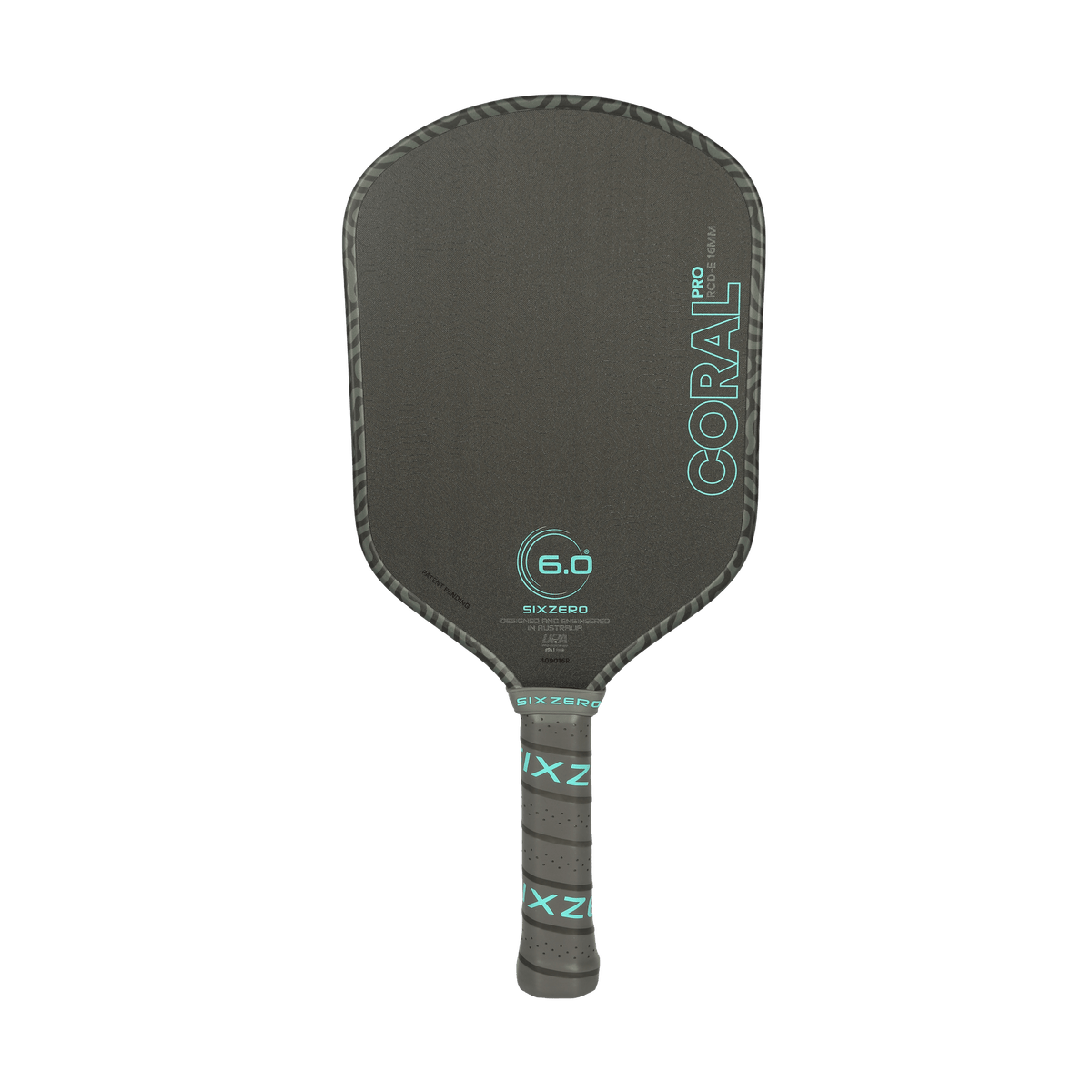Six Zero Coral Pro 16mm pickleball paddle - Elongated shape - Electric Blue