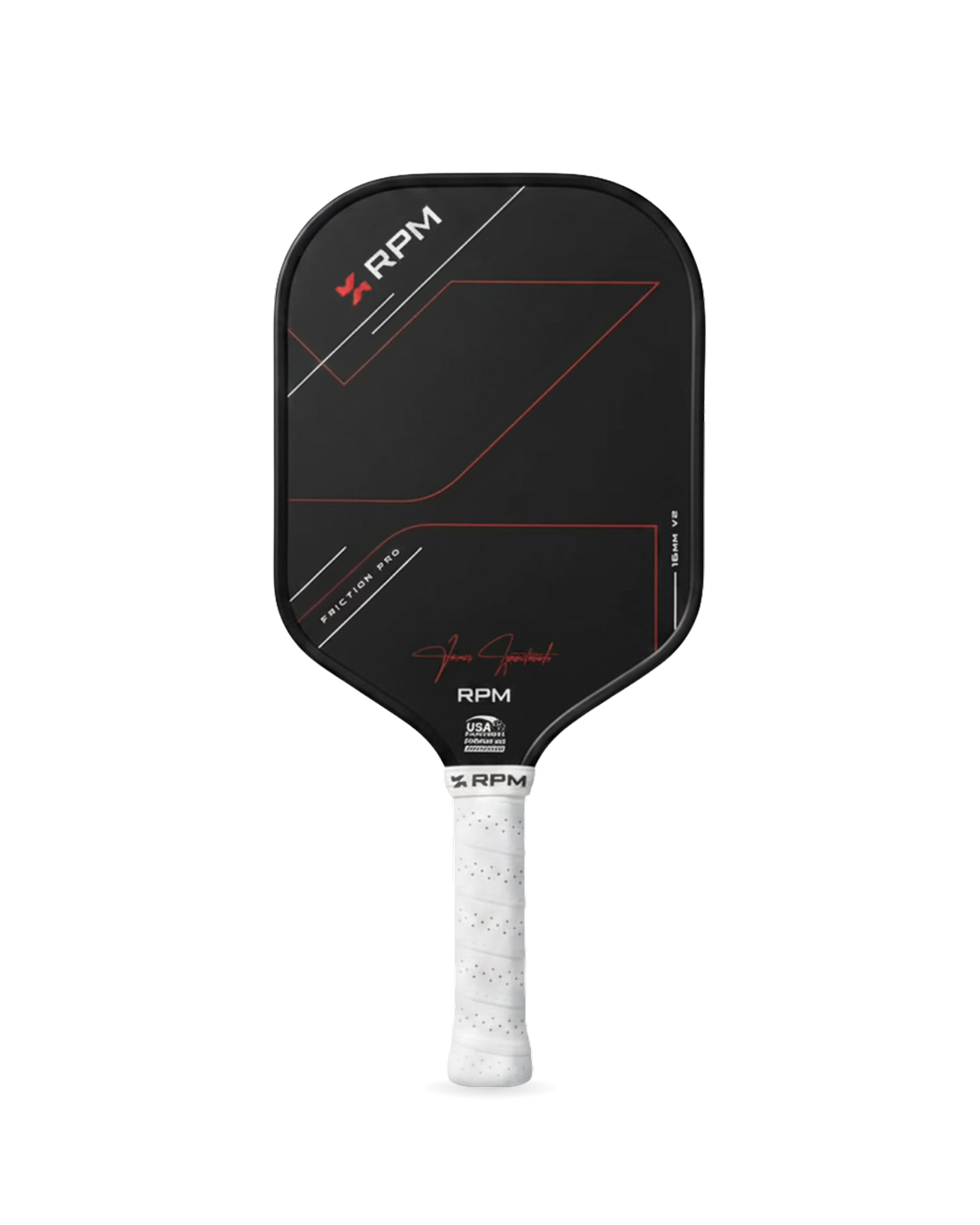 RPM Friction Pro V2 16mm Hybrid Flat Top pickleball paddle front