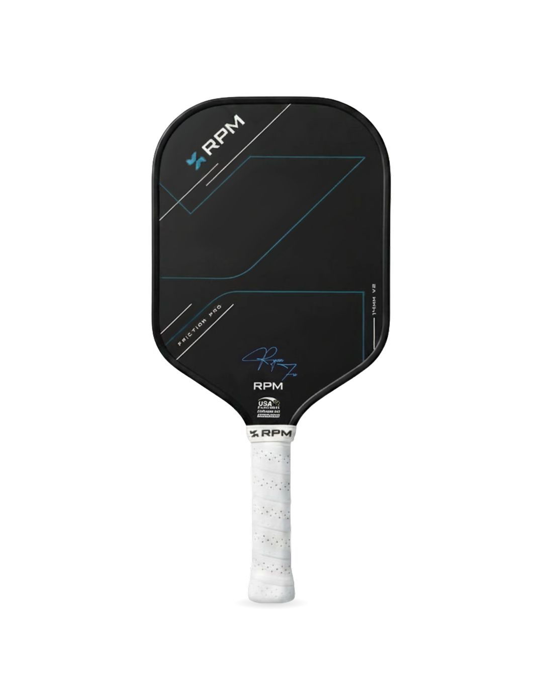 RPM Friction Pro V2 14mm Hybrid Flat Top pickleball paddle front