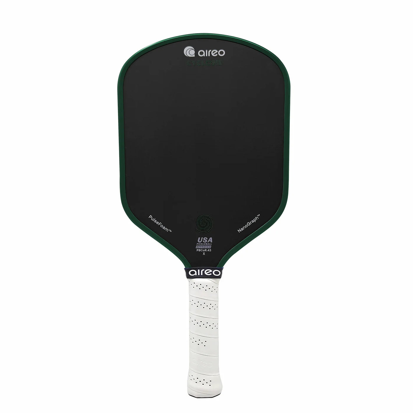 Aireo Cyclone X Hybrid pickleball paddle - Green colourway - front