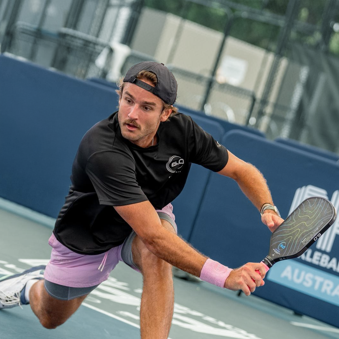 Six Zero Black Opal pickleball paddle in play