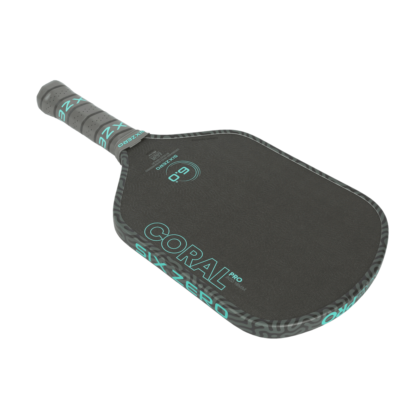 Six Zero Coral Pro 16mm pickleball paddle - Hybrid shape - reverse angle