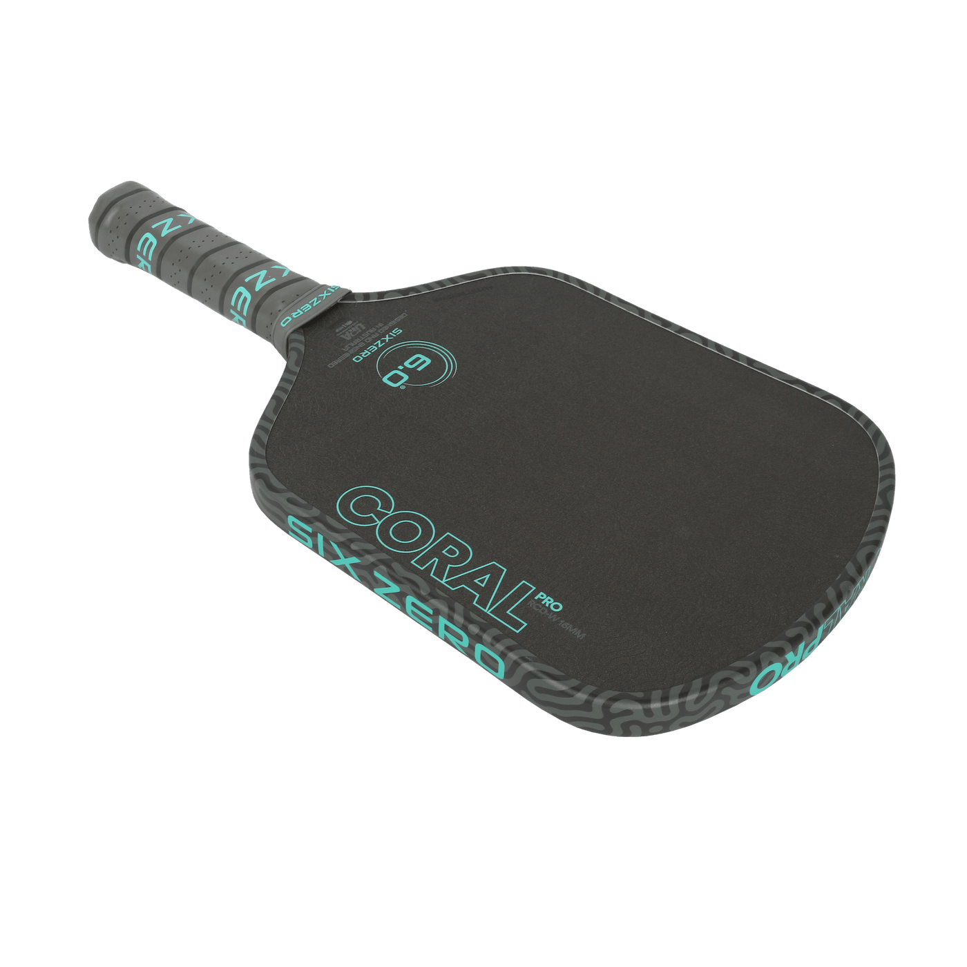 Six Zero Coral Pro 16mm pickleball paddle - Widebody shape - reverse angle