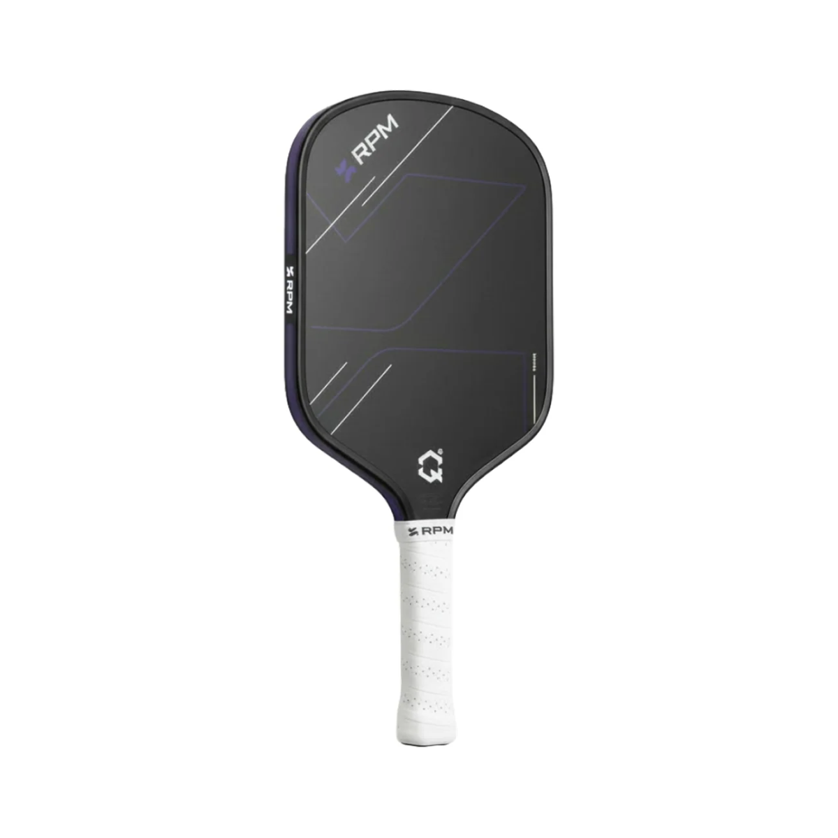 RPM Q2 16mm Hybrid Curve Top pickleball paddle, angled