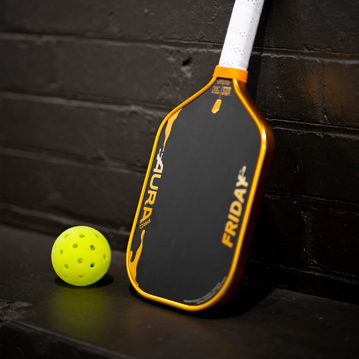 Friday Aura Pro Creamsicle Limited Edition elongated 16mm pickleball paddle — detail