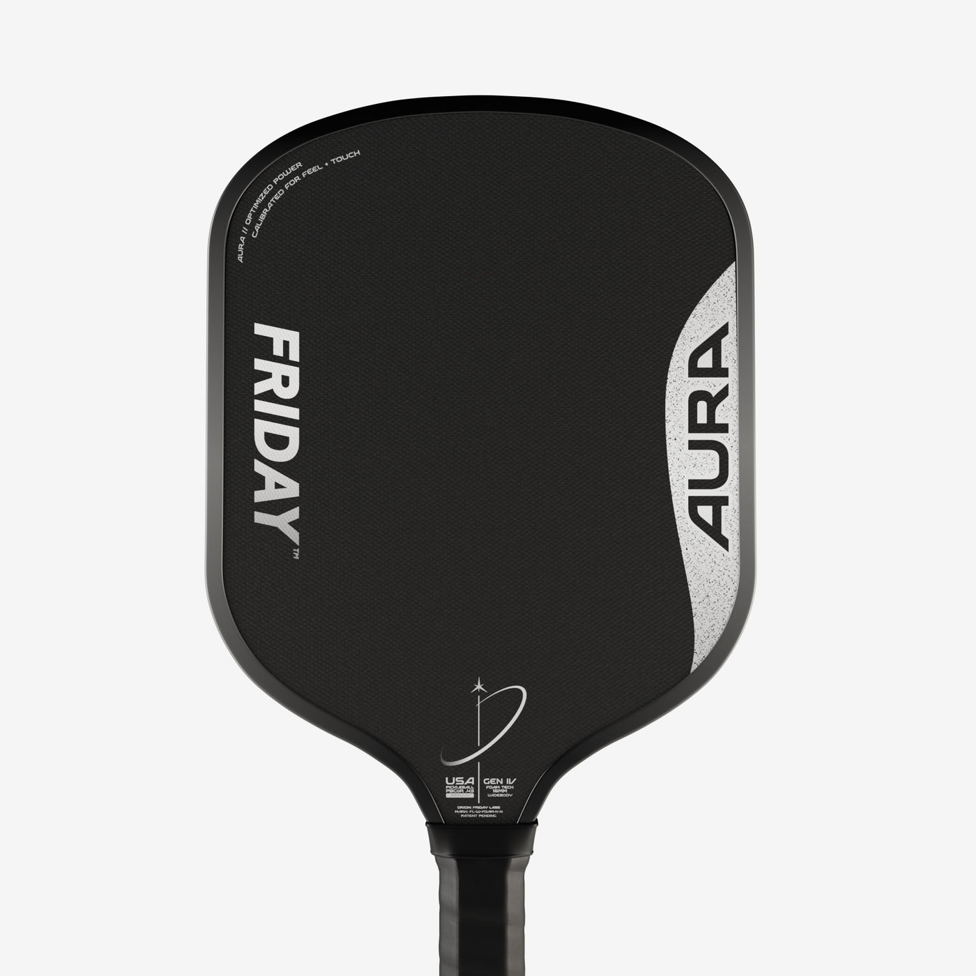 Friday Aura Widebody 16mm pickleball paddle - Black colourway - front face