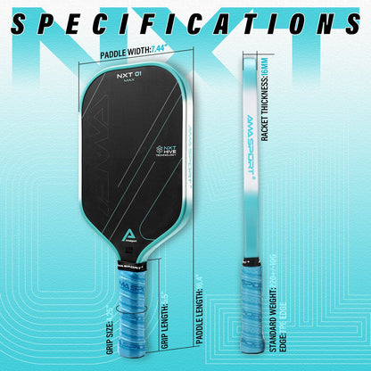 AMA SPORT NXT 01 Max Pickleball Paddle 16MM CYAN