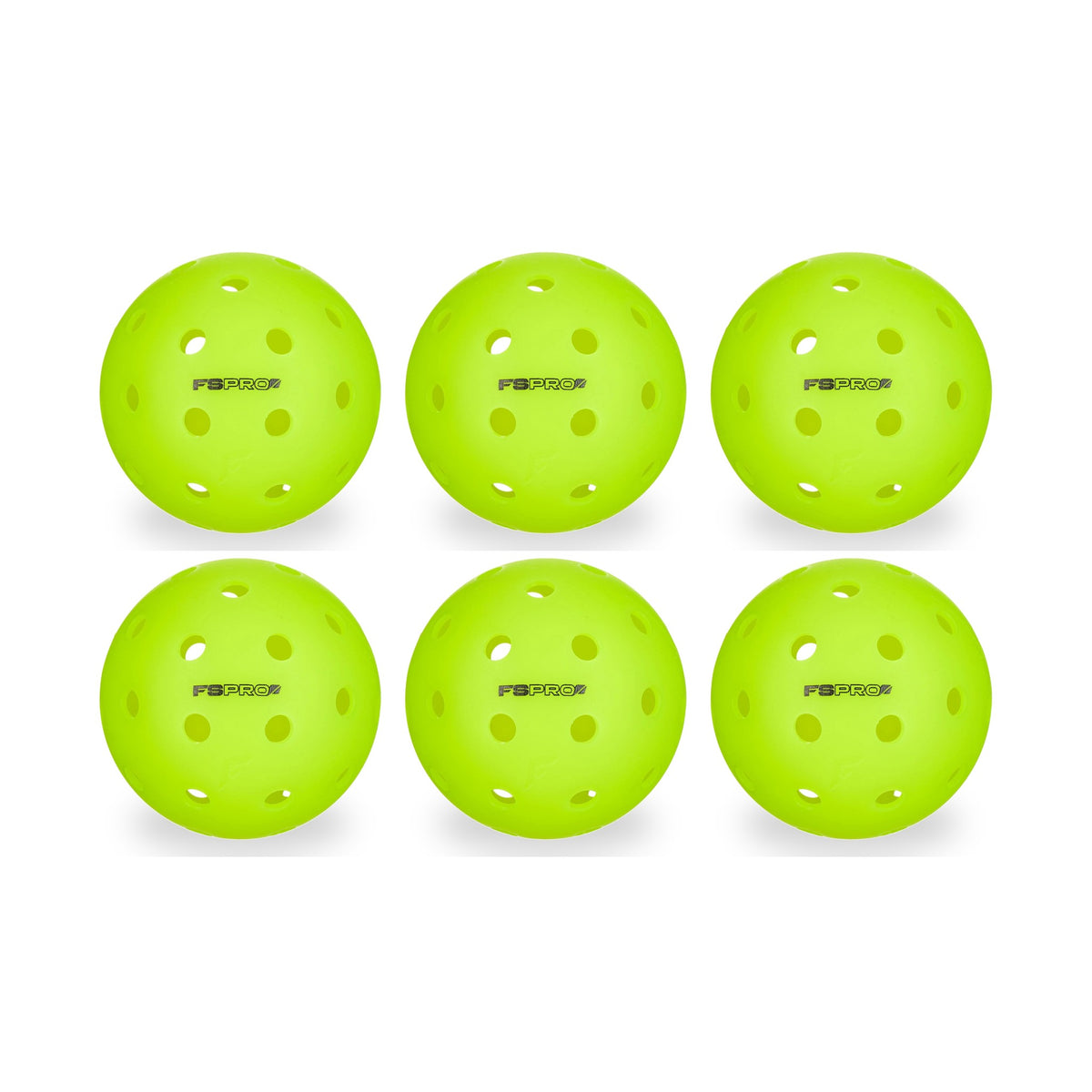Franklin FS Pro indoor pickleballs, 6 pack: all 6 balls shown