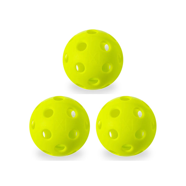 Franklin X-26 indoor pickleballs, 3 pack: 3 lime green 26-hole balls