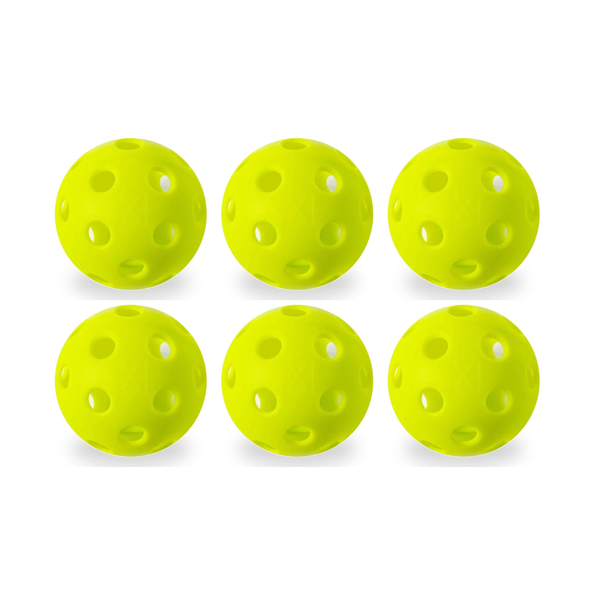 Franklin X-26 indoor pickleballs, 6 pack: 6 lime green 26-hole balls