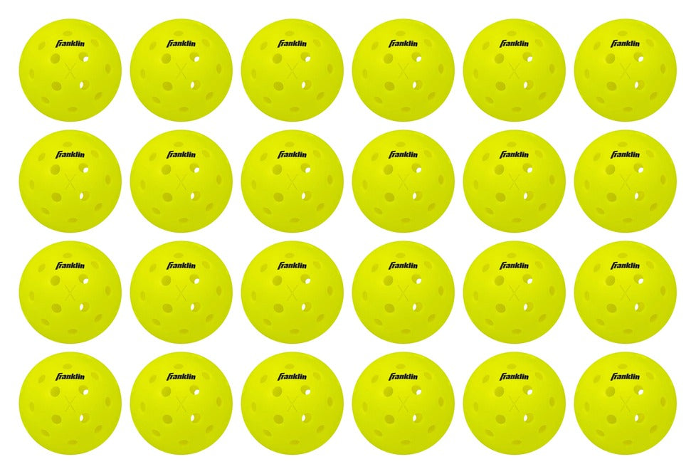 Franklin X-40 outdoor pickleballs, 24 pack: Optic Yellow, 40-hole precision, USAPA tournament approved