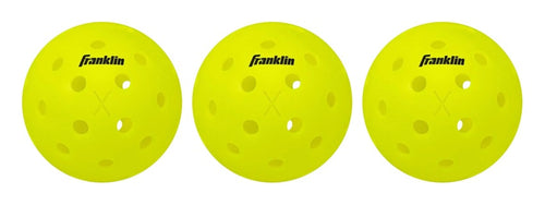 Franklin X-40 outdoor pickleballs, 3 pack: Optic Yellow, 40-hole precision, USAPA tournament approved