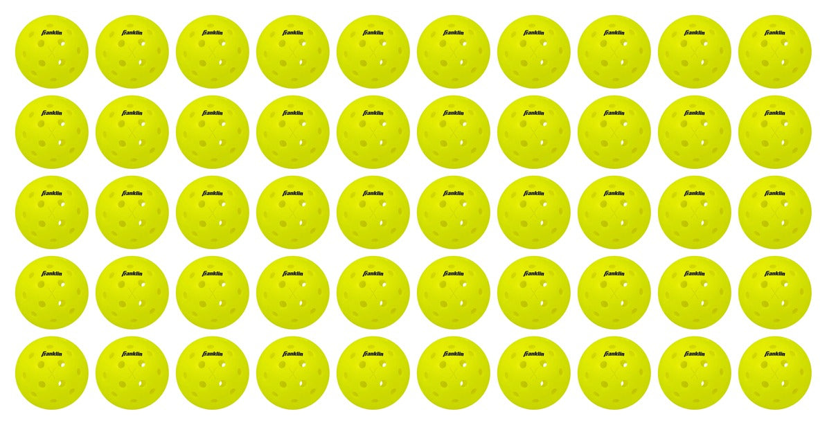 Franklin X-40 outdoor pickleballs, 50 pack: Optic Yellow, 40-hole precision, USAPA tournament approved