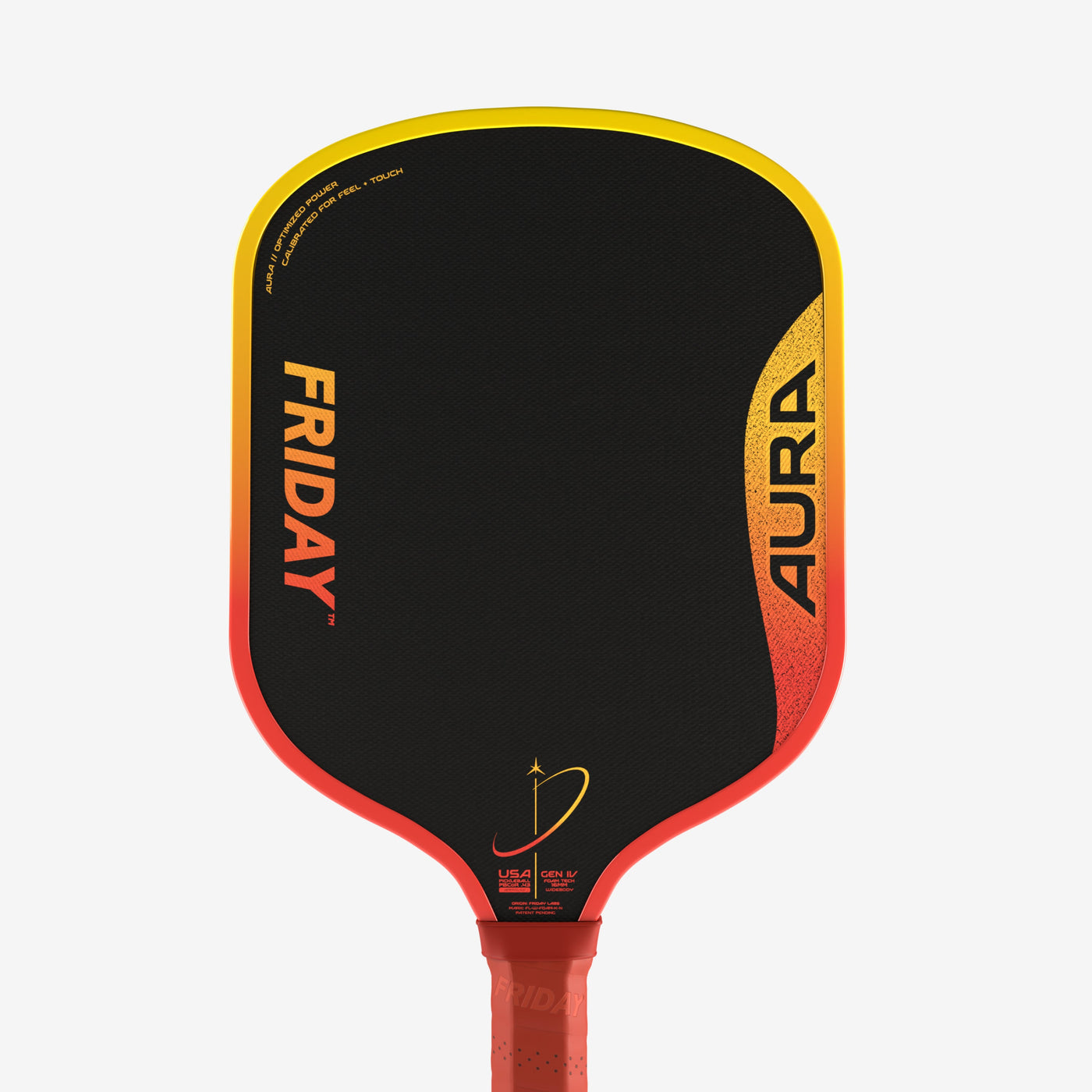 Friday Aura Widebody 16mm pickleball paddle - Red colourway - front face