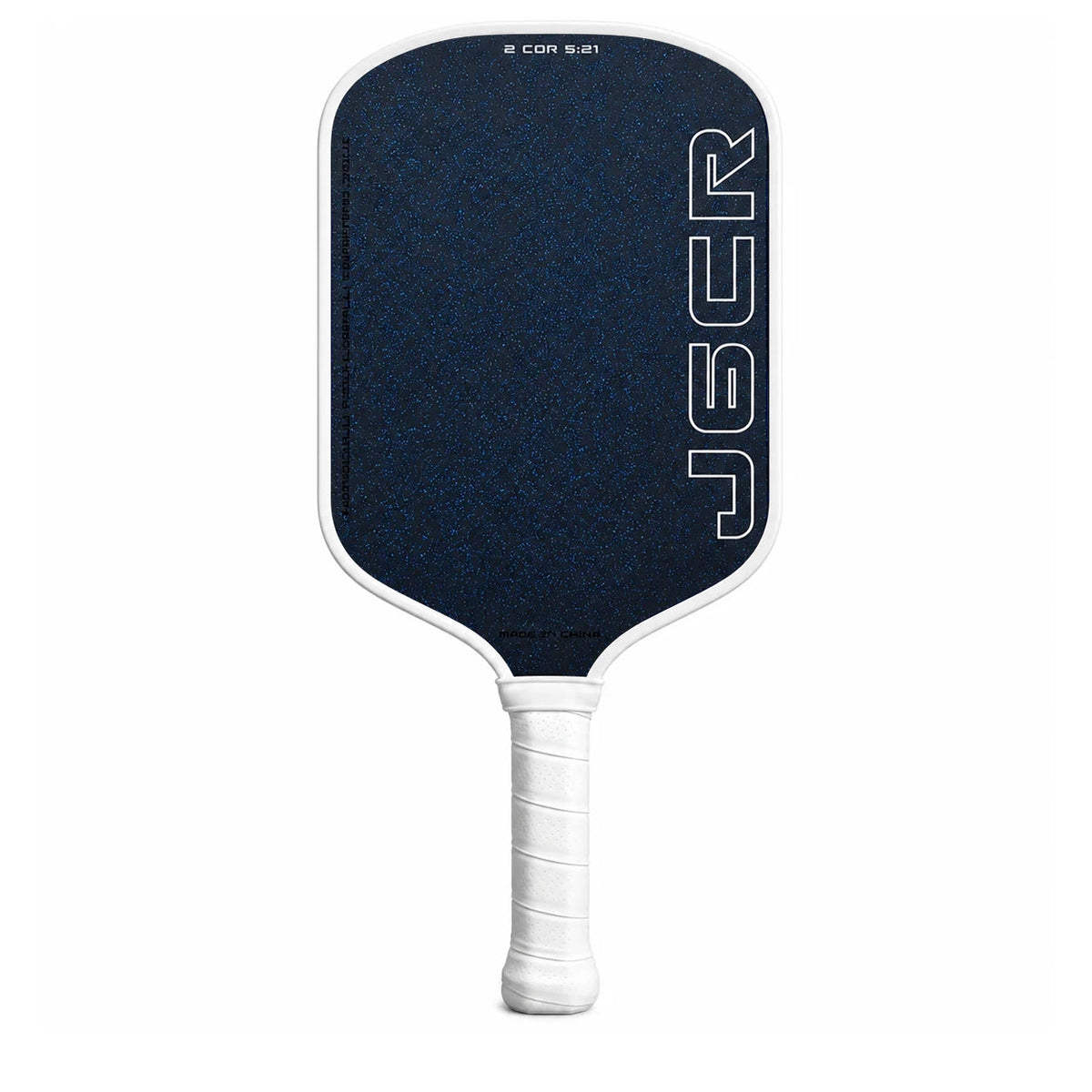 Honolulu J6CR Crystal Blue Endurance Surface pickleball paddle, White colourway