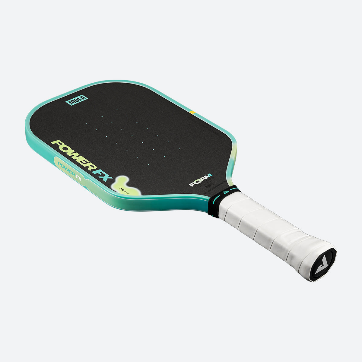 JOOLA Perseus Power FX 16mm pickleball paddle Daydream, angled, grip view