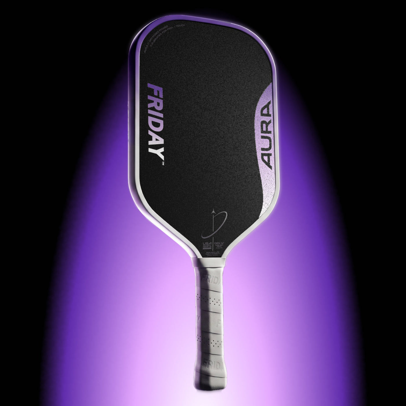 Friday Aura Hybrid 16mm pickleball paddle — Purple (Lunar)