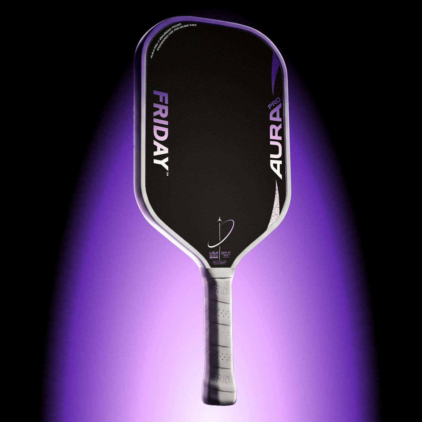 Friday Aura Pro Hybrid 16mm pickleball paddle — Purple (Lunar)