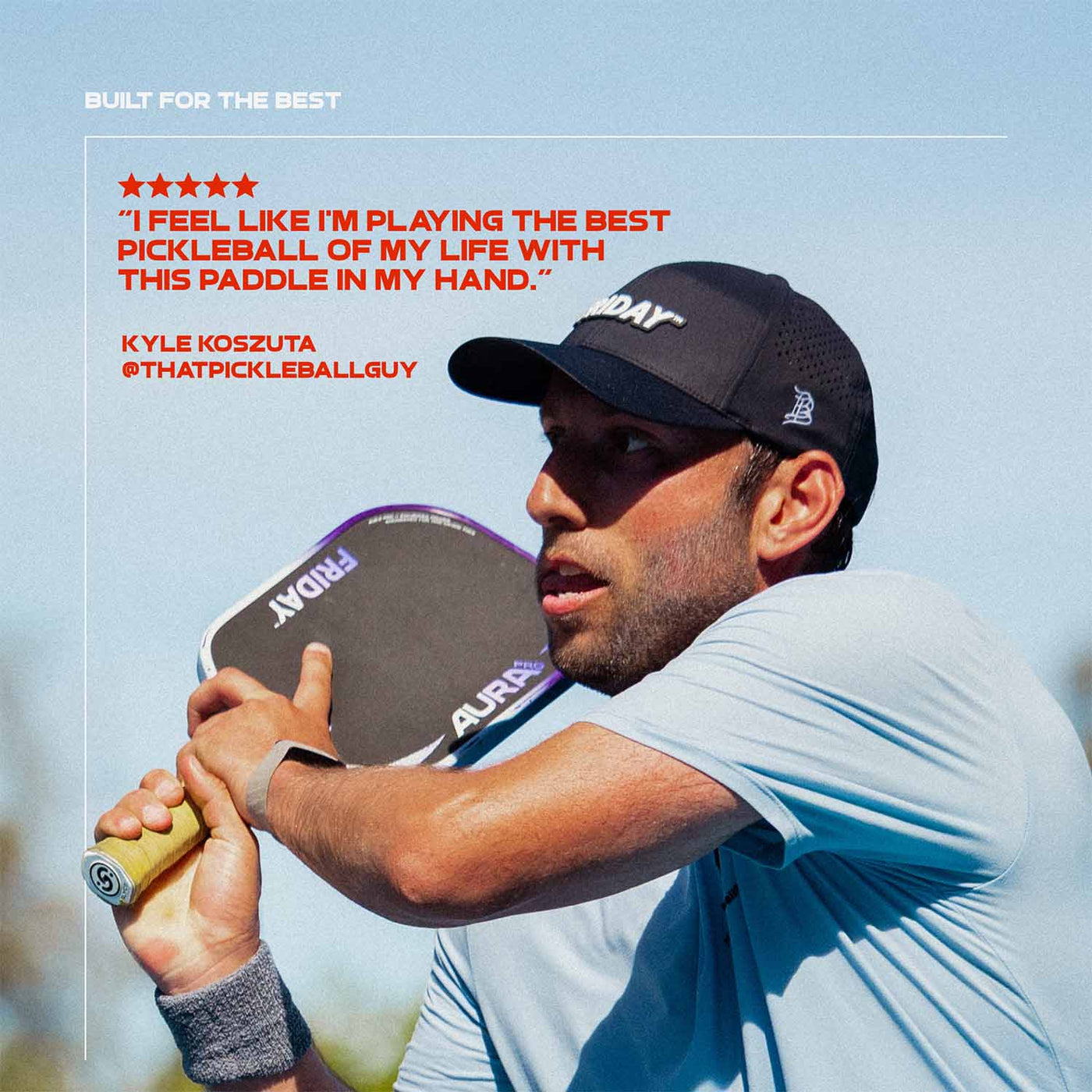 Friday Aura Pro pickleball paddle in play