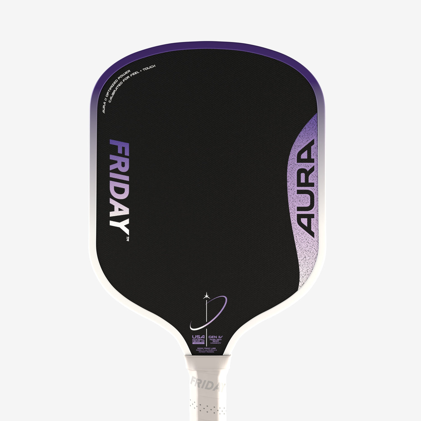 Friday Aura Widebody 16mm pickleball paddle - Purple colourway - front face
