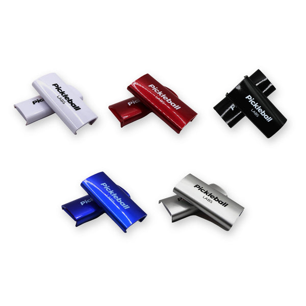 Pickleball Labs Weighted Clips 3g 2 Pack in white, red, black, blue and silver