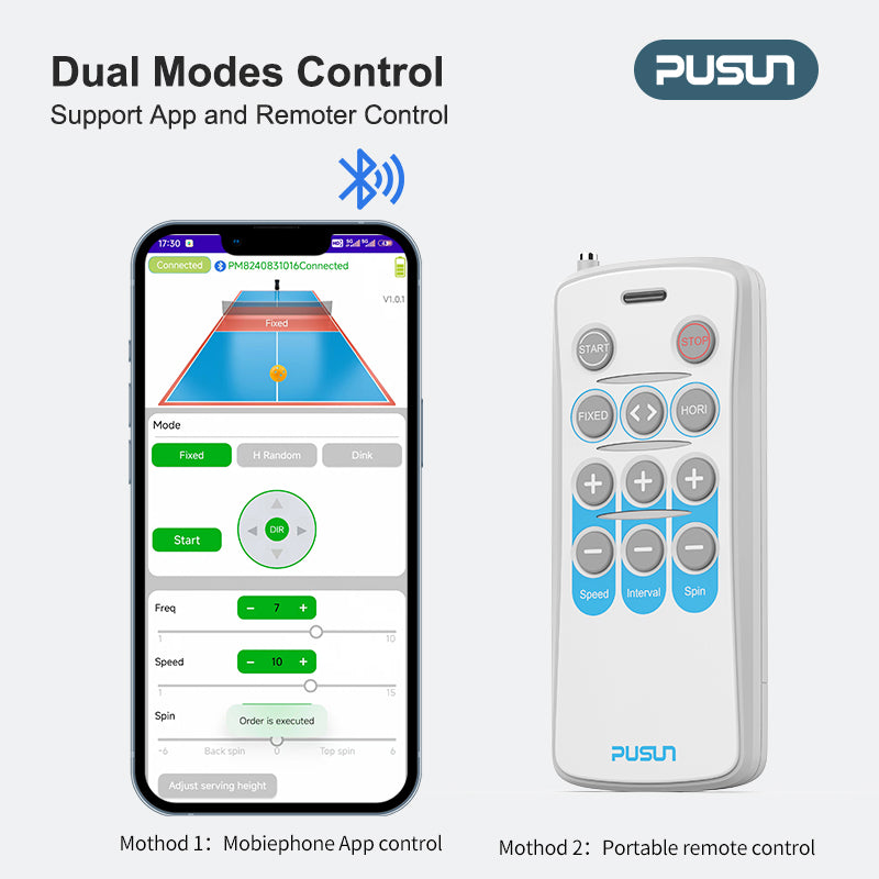 PUSUN PP-Mini Pro dual-mode control — smartphone app and portable remote