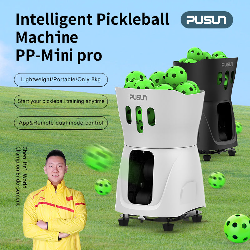 PUSUN PP-Mini Pro portable pickleball machine — lightweight 8kg with app and remote control